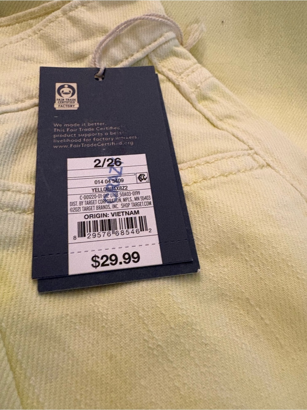 Target Yellow Denim Jeans with Tag - Picture 2 of 3